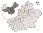 Location of Wenquan within Xinjiang (China)